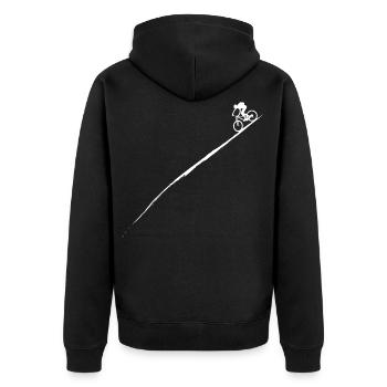 Mountain bike downhill - Unisex Premium Organic Zip Hoodie - black - Back - Nico (187cm)