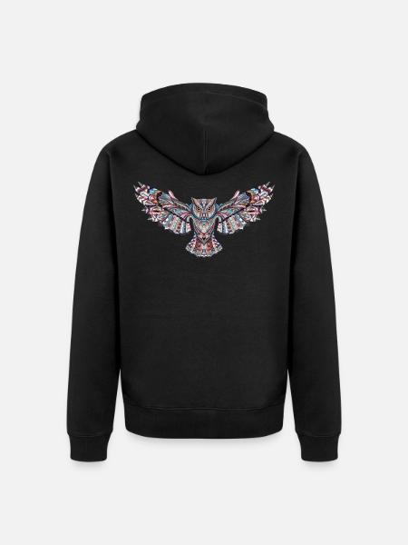 Eule in Mosaik - Unisex Premium Bio Zip Hoodie -
