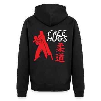 Judo personnage d'arts martiaux défense du Japon - Veste à capuche bio Premium Unisexe - noir - Dos - Nico (187cm)