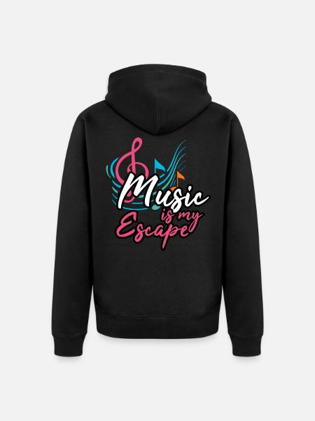 Music sounds Music style Listening colorful notes Party disco - Unisex Premium Organic Zip Hoodie - black