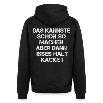 Das kannste schon so machen... - Unisex Premium Bio Zip Hoodie - Schwarz - Hinten - Nico (187cm)