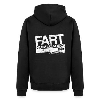 Spruch Sprüche lustig Geschenkidee - Unisex Premium Bio Zip Hoodie - Schwarz - Hinten - Nico (187cm)
