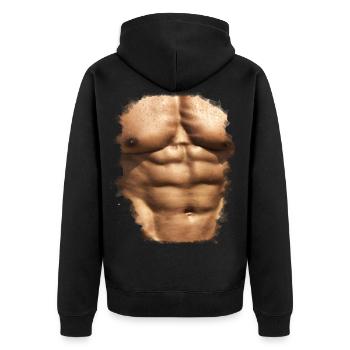 muscles 4 - Veste à capuche bio Premium Unisexe - noir - Dos - Nico (187cm)