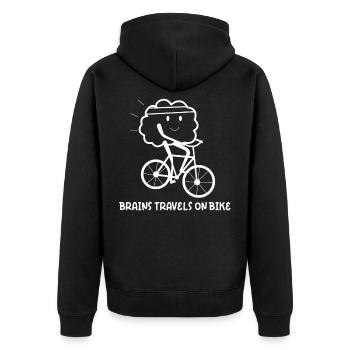Brains se déplace en vélo - Veste à capuche bio Premium Unisexe - noir - Dos - Nico (187cm)