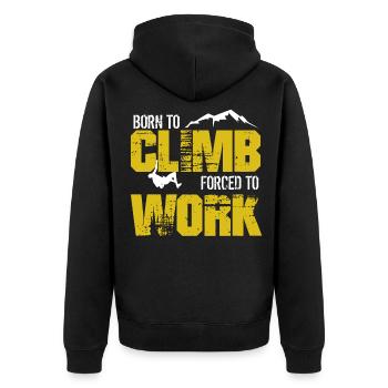 Climbing rope hobby sport mountain carabiner climb - Unisex Premium Organic Zip Hoodie - black - Back - Nico (187cm)