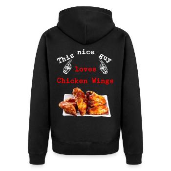 Chicken wings - Unisex Premium Organic Zip Hoodie - black - Back - Nico (187cm)