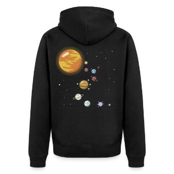 Système Solaire Espace Tout Planète Soleil Mars - Veste à capuche bio Premium Unisexe - noir - Dos - Nico (187cm)
