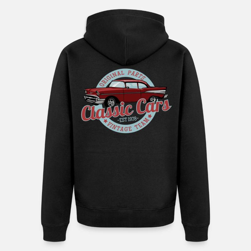 Voitures classiques - Veste à capuche bio Premium Unisexe - noir