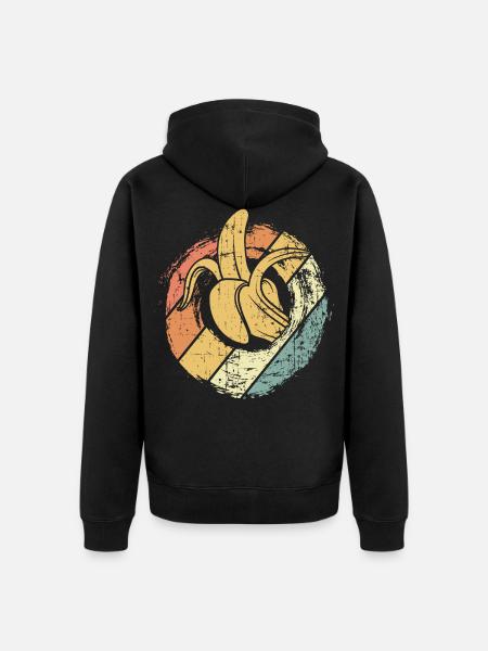 banana - Unisex Premium Organic Zip Hoodie - black