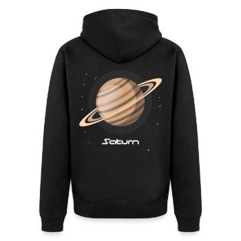 Anneau anneau Saturne planète système solaire étoile - Veste à capuche bio Premium Unisexe - noir - Dos - Nico (187cm)