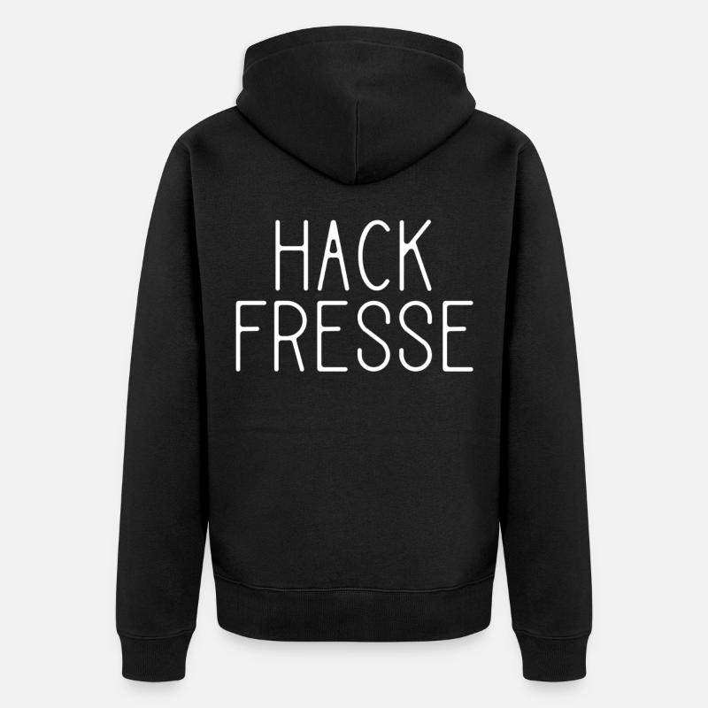 Hackfresse - Unisex Premium Bio Zip Hoodie - Schwarz