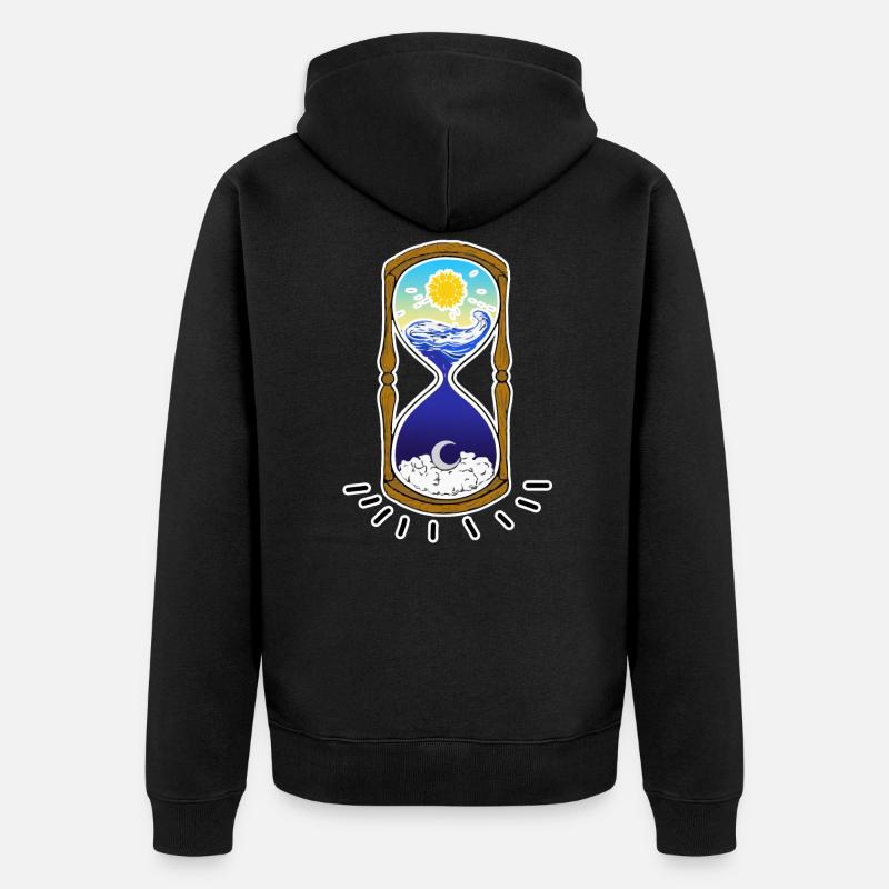 "TEMPS" - temps - Veste à capuche bio Premium Unisexe - noir