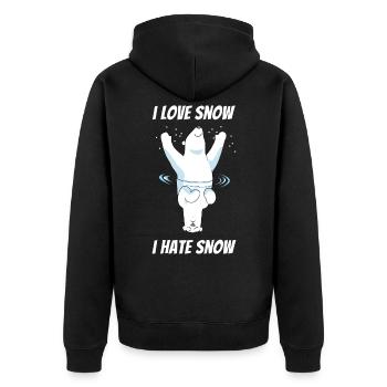 Bipolar Polar Bear Bipolar Bear Arctic Depressive - Unisex Premium Organic Zip Hoodie - black - Back - Nico (187cm)