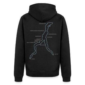 Lac de Côme avec endroits - Lac de Côme - Veste à capuche bio Premium Unisexe - noir - Dos - Nico (187cm)