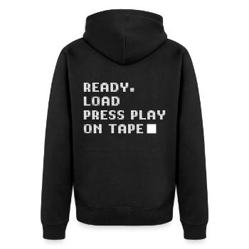 Appuyez sur play on tape - Veste à capuche bio Premium Unisexe - noir - Dos - Nico (187cm)