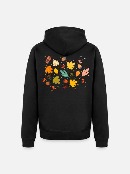 Autumn leaves - Unisex Premium Organic Zip Hoodie - black