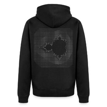 nerd mandelbrot ascii code programmer pc hacker IT - Unisex Premium Bio Zip Hoodie - Schwarz - Hinten - Nico (187cm)