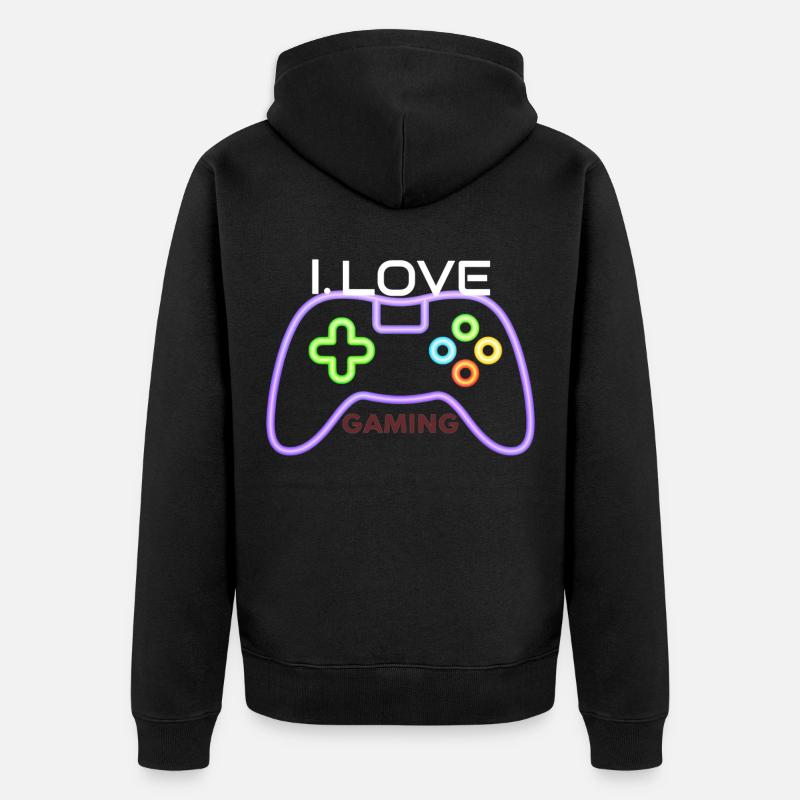 Ich Liebe Spiele Controller - Unisex Premium Bio Zip Hoodie - undefined