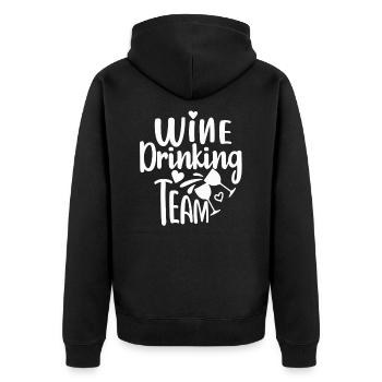 Wine Drinking Team- Team Bride Drôle de JGA - Veste à capuche bio Premium Unisexe - noir - Dos - Nico (187cm)