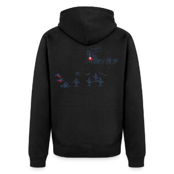 hurray Santa is coming - Unisex Premium Organic Zip Hoodie - black - Back - Nico (187cm)
