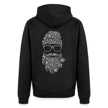 Birds Beard - Unisex Premium Bio Zip Hoodie - Schwarz - Hinten - Nico (187cm)