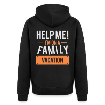 Aide moi! Famille de vacances voyage en famille - Veste à capuche bio Premium Unisexe - noir - Dos - Nico (187cm)