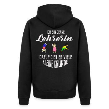 Gift TEACHER teacher, elementary school teacher - Unisex Premium Organic Zip Hoodie - black - Back - Nico (187cm)