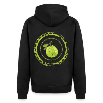 Guave Frucht Kunst Geschenk - Unisex Premium Bio Zip Hoodie - Schwarz - Hinten - Nico (187cm)