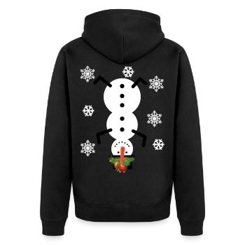 Noël moche - bonhomme de neige - Veste à capuche bio Premium Unisexe - noir - Dos - Nico (187cm)