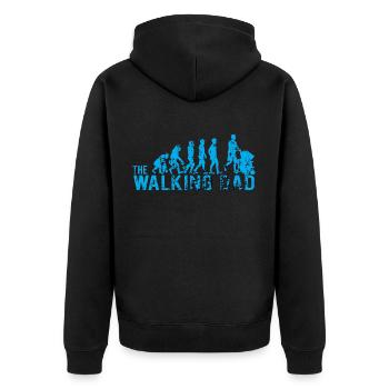 Evolution Dad Kinderwagen schieben Vatertag Eltern - Unisex Premium Bio Zip Hoodie - Schwarz - Hinten - Nico (187cm)