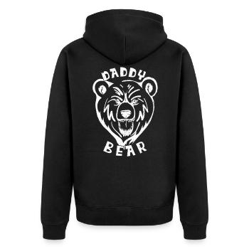 Cadeau fête des pères père fête des pères - Veste à capuche bio Premium Unisexe - noir - Dos - Nico (187cm)