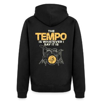 Batteur Batteur Tempo Drôle Musicien Cadeau - Veste à capuche bio Premium Unisexe - noir - Dos - Nico (187cm)