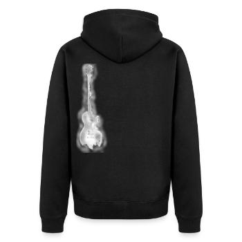 Elektrogitarre, guitar - Unisex Premium Bio Zip Hoodie - Schwarz - Hinten - Nico (187cm)