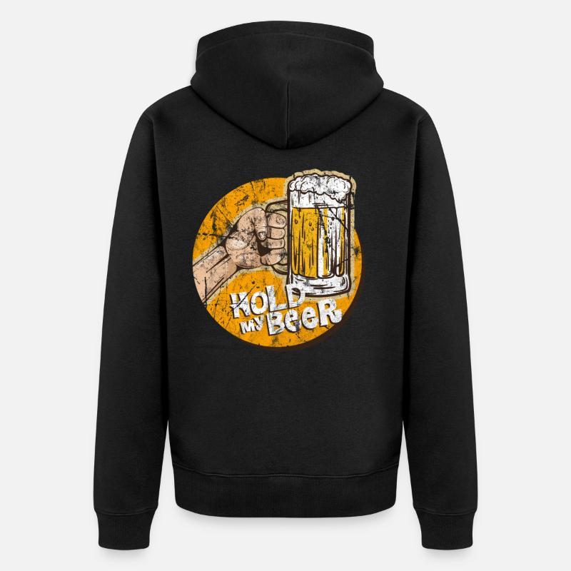 Alkohol - Unisex Premium Bio Zip Hoodie - Schwarz