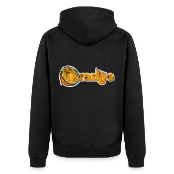 fruit - Unisex Premium Organic Zip Hoodie - black - Back - Nico (187cm)