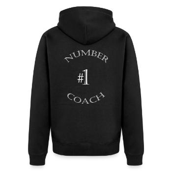 Number one Coach Shirt - Veste à capuche bio Premium Unisexe - noir - Dos - Nico (187cm)