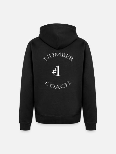 Number one Coach Shirt - Unisex Premium Organic Zip Hoodie - black