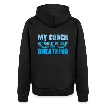 Swimming training swimming - Unisex Premium Organic Zip Hoodie - black - Back - Nico (187cm)
