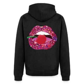 Embrasse-moi sur la cerise - Veste à capuche bio Premium Unisexe - noir - Dos - Nico (187cm)