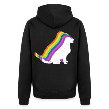 Labrador Hund Haustier bunt Vierbeiner Herrchen - Unisex Premium Bio Zip Hoodie - Schwarz - Hinten - Nico (187cm)