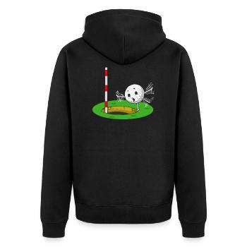 Golf golfeur balle de golf cadeau de balayage - Veste à capuche bio Premium Unisexe - noir - Dos - Nico (187cm)