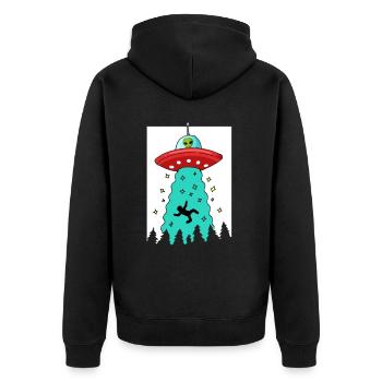 Cadeau de vaisseau spatial extraterrestre UFO - Veste à capuche bio Premium Unisexe - noir - Dos - Nico (187cm)