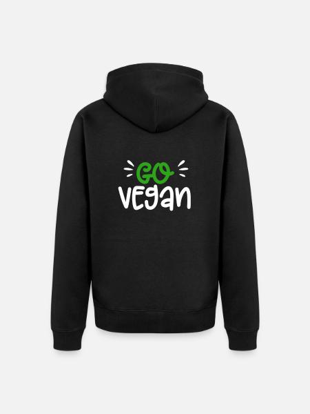 Vegan Go vegan - Unisex Premium Organic Zip Hoodie - black