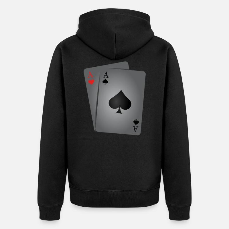 Deux as poker - Veste à capuche bio Premium Unisexe - noir