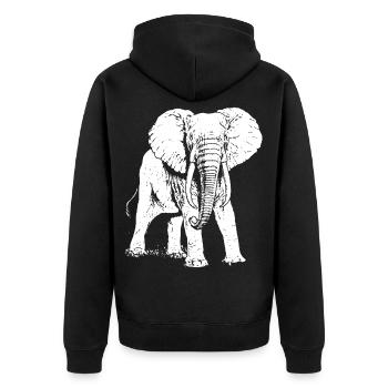 Cadeau animal éléphant - Veste à capuche bio Premium Unisexe - noir - Dos - Nico (187cm)