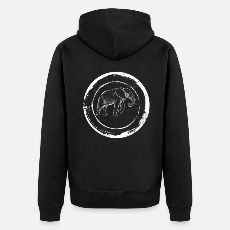 Cadeau animal d'éléphant - Veste à capuche bio Premium Unisexe - noir