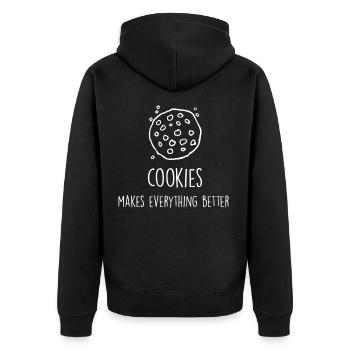 Cookie rendre mieux - Veste à capuche bio Premium Unisexe - noir - Dos - Nico (187cm)
