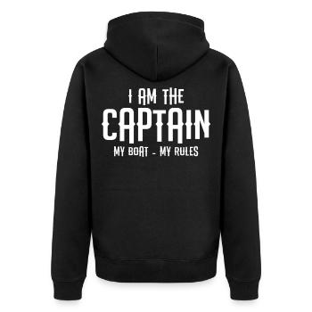 Capitaine - mon bateau mes règles | Cadeau marin - Veste à capuche bio Premium Unisexe - noir - Dos - Nico (187cm)