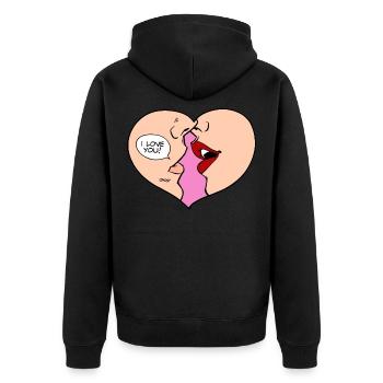Je t'aime - Veste à capuche bio Premium Unisexe - noir - Dos - Nico (187cm)