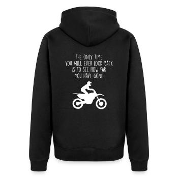 Motocross only time motocross - Unisex Premium Organic Zip Hoodie - black - Back - Nico (187cm)